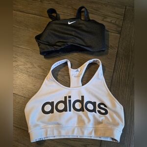 Adidas and Nike Sports Bras - Black and White Size Large